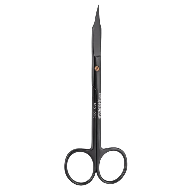 Air Series Stainless Steel 13.5cm Goldman Fox Scissors, Curved, Black (TiN) Coating, Super-Cut