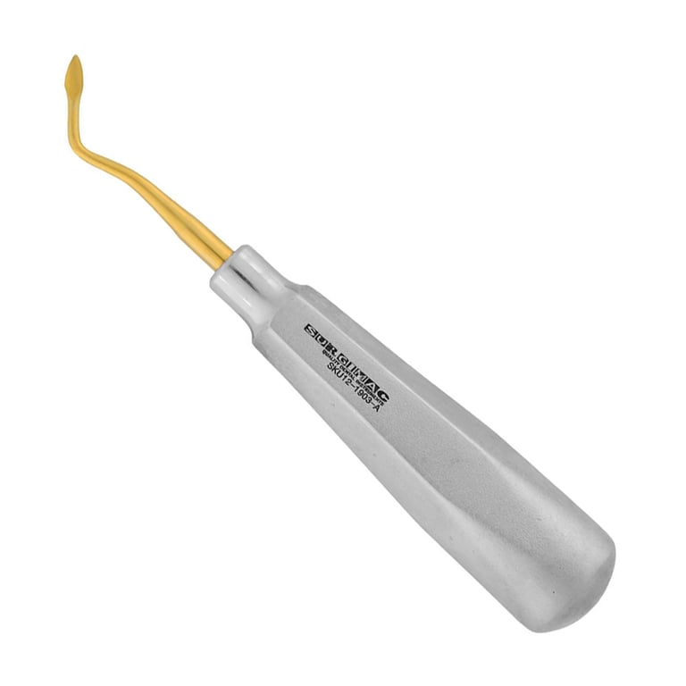 thumbnail image 2 of 2-Pack Potts Dental Tooth Surgery East West Elevators #6 & #7 L&R Standard Handle Gold 2 of 6