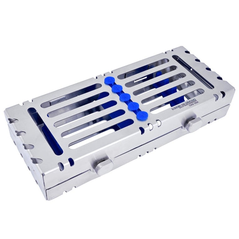 Air Series Sterilization Cassette for 5 Instruments, Stainless Steel with Silicone Holders,1/Pk