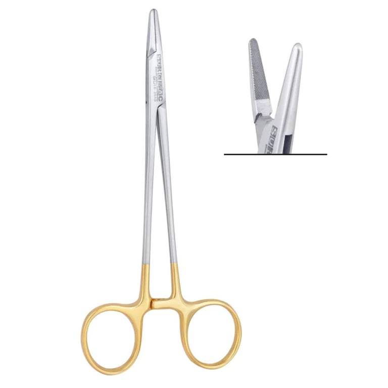 Air Series 6" Mayo-Hegar Needle Holder with Tungsten Carbide Tips 1/Pk. Dual Ring handles