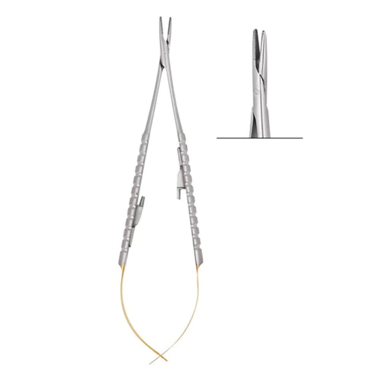 Air Series 7" Castroviejo Needle Holder with Locking Handle 1/Pk. Diamond Dusted TC Tips
