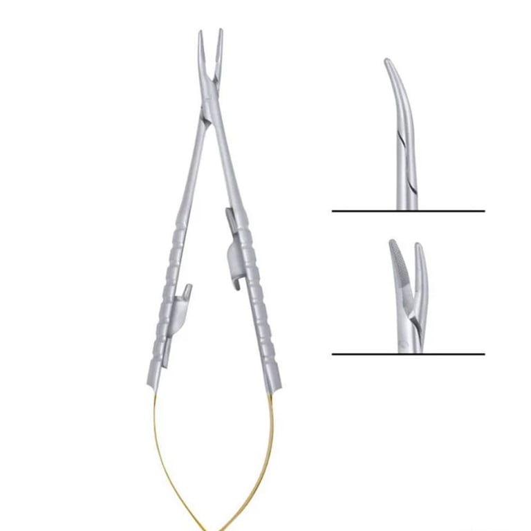 Air Series 5.5" Castroviejo Needle Holder, TC, Curved, 1/Pk. Surgical instrument with curved tips