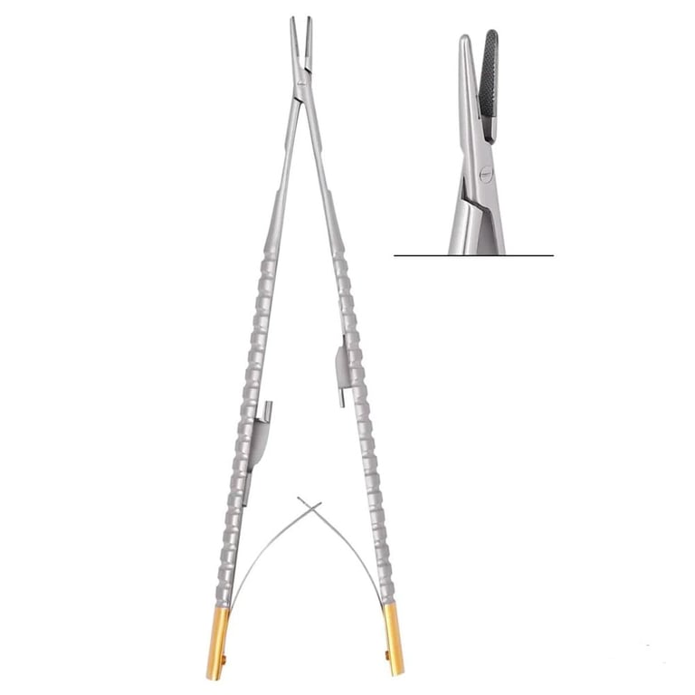 Air Series Castroviejo Needle Holder, Straight, 7", 1/Pk. Featuring TC (Tungsten Carbide) tips