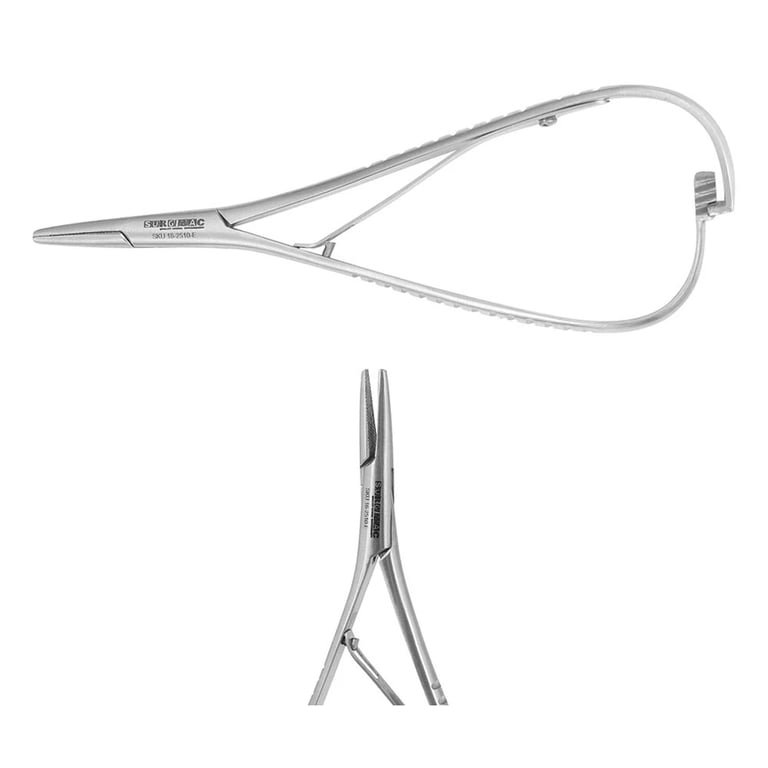 Eco Series Mathieu Needle Holder, 14 cm (5.5"), Stainless Steel, 1/Pk. Features a spring-loaded