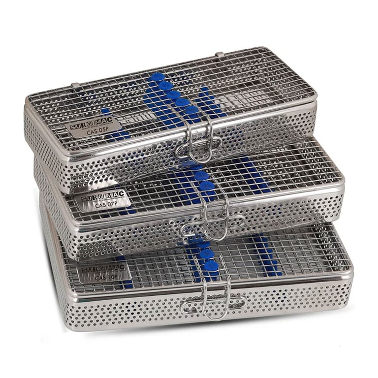 Basic Instrument Casset Eco Series Stainless Steel Instruments Cassette Set, Assorted Sizes, 3 ...