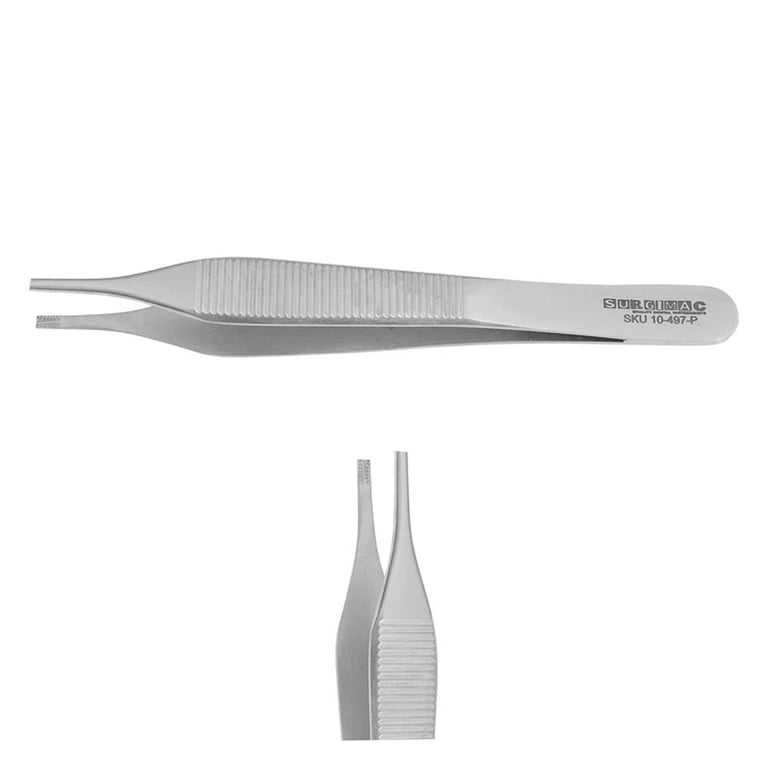 Eco Series Stainless Steel 4.75" Micro Adson-Brown Tissue Forceps, 7 x 7 Teeth, 1/Pk. Designed