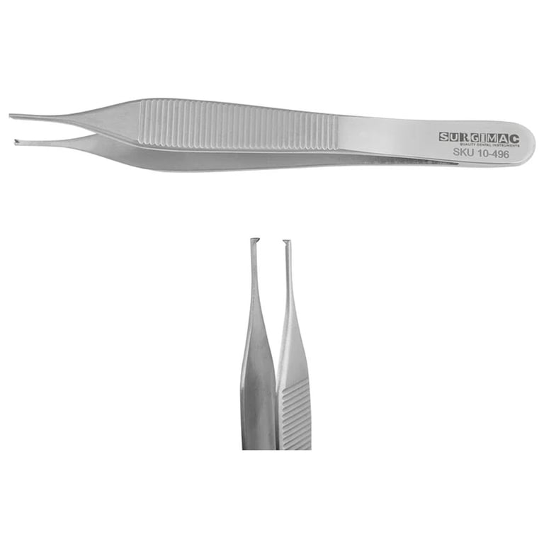 Eco Series Stainless Steel 4.75" Micro Adson Tissue Forceps, 1 x 2 Teeth, 1/Pk. Designed