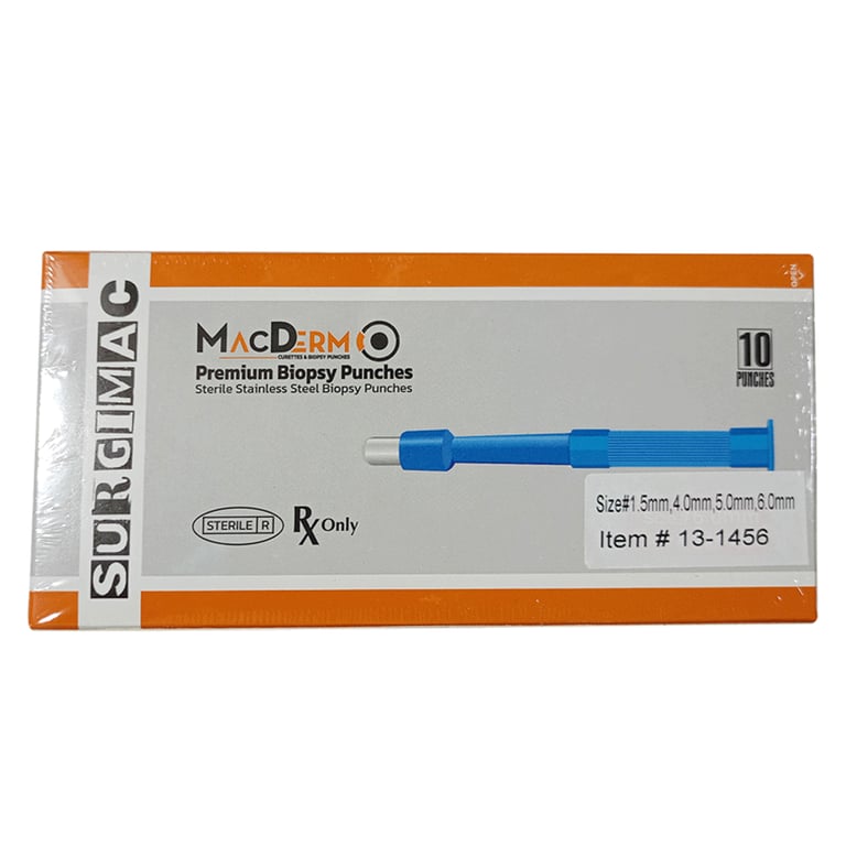 MacDerm Disposable Sterile Assorted Biopsy Punch Set. Includes: punch sizes