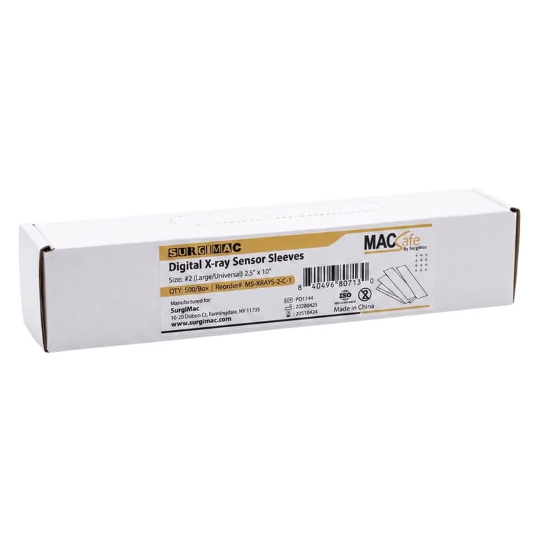MacSafe 2.5" x 10" Digital Sensor Sleeve, Size #2 Universal, 500/Bx. Slides over the sensor