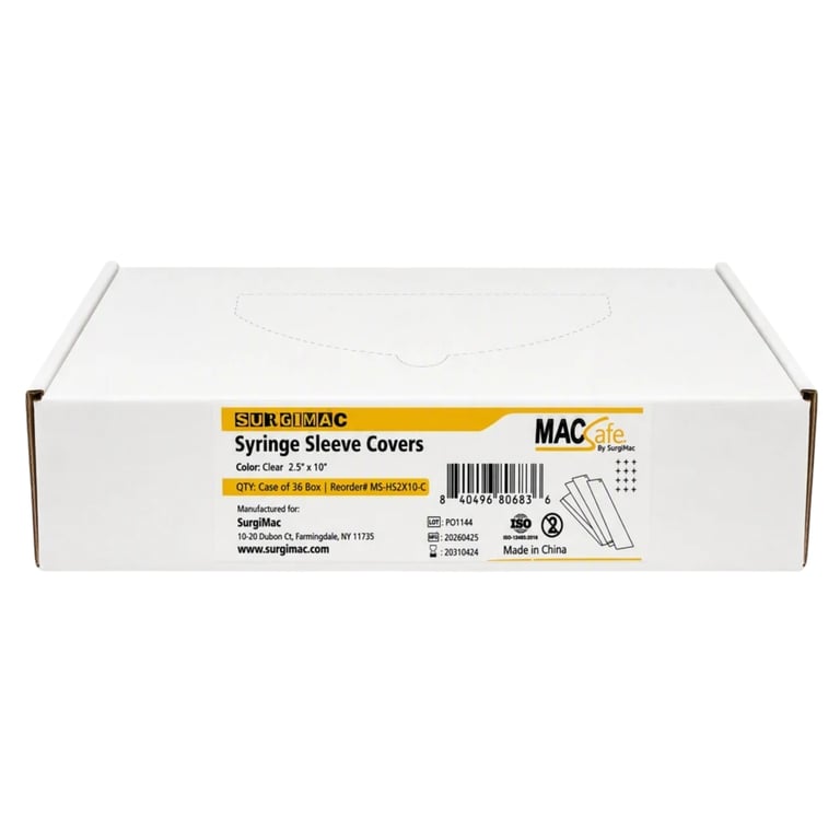 MacSafe 2.5" x 10" Plastic Syringe Sleeve, Clear, 500/Bx. Sheathes the air-water syringe body