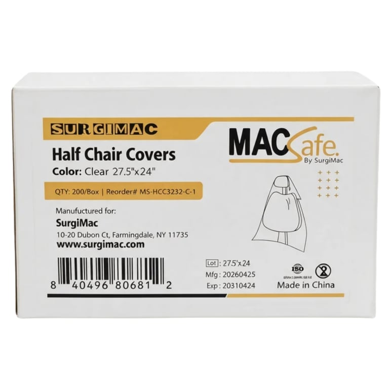 MacSafe 27.5" x 24" Plastic Half Chair Sleeve, Clear, 225/Roll. Drapes the upper half of the chair