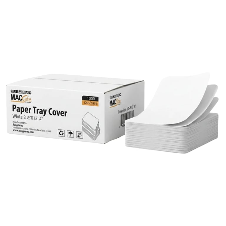 MacSafe 8.5" x 12.25" Ritter B Paper Tray Cover, White, 1000/Bx. Lines the Ritter size B tray