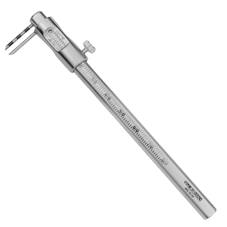 Pro Series 0 - 80mm Stainless Steel Micro Boley Gauge, Straight, 1/Pk. Designed with curved arm