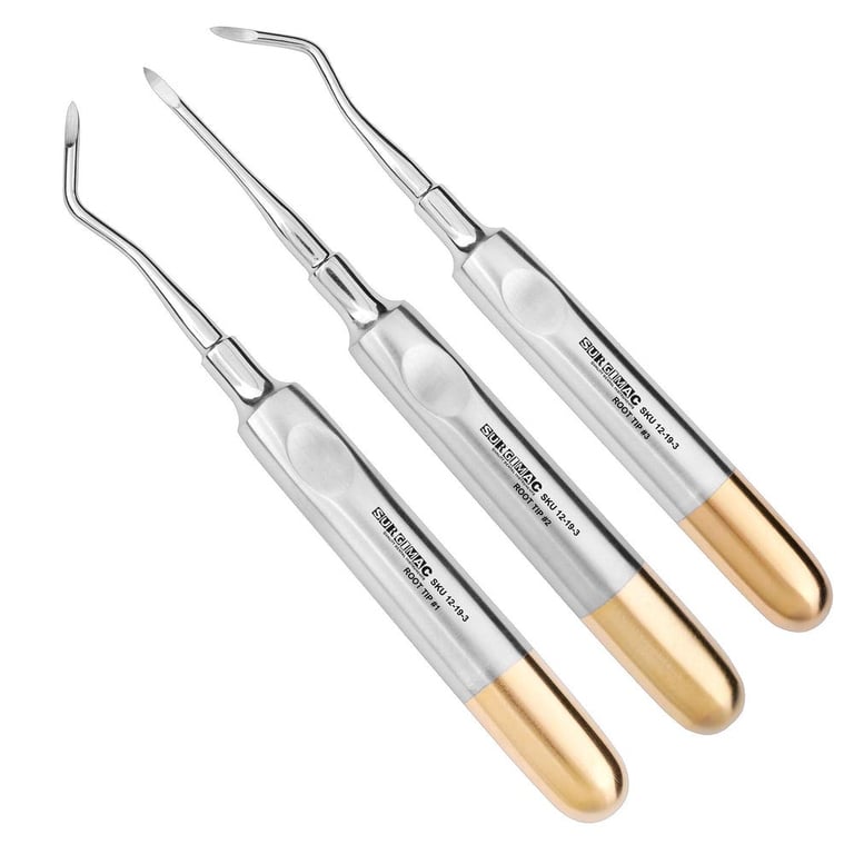 Pro Series Root Tip Pick Elevators, Easy Grip Handle, 3/Pk. Set includes: #1, #2, and #3 Heidbrink