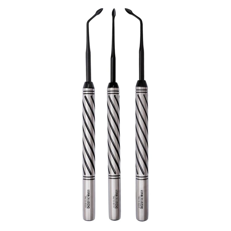 Pro Series Bernard Periotome Root Elevator Set, Straight, Right & Left, Black (TiN) Tips, 3/Pk