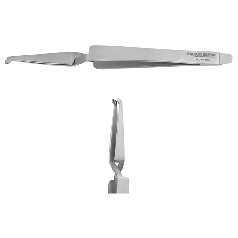 MacOrtho Stainless Steel Slim Direct Bond Bracket Tweezer, Serrated Tips, 1/Pk. Ergonomic handle