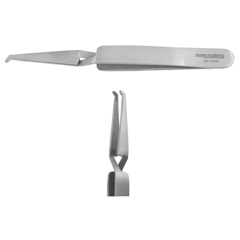 MacOrtho Stainless Steel Ultra Slim Direct Bond Bracket Tweezer, Serrated Tips, 1/Pk. Ergonomic