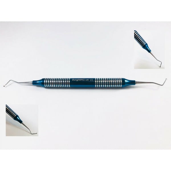 SurgiMac #125/126 Double-Sided Excavator with Blue Titanium Coated Handle, 1/Pk. Tip: 1.8mm