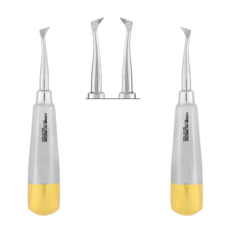 SurgiMac #44 and #45 Cryer Root Elevators, Set of Left & Right with Smooth Tips, smooth surface