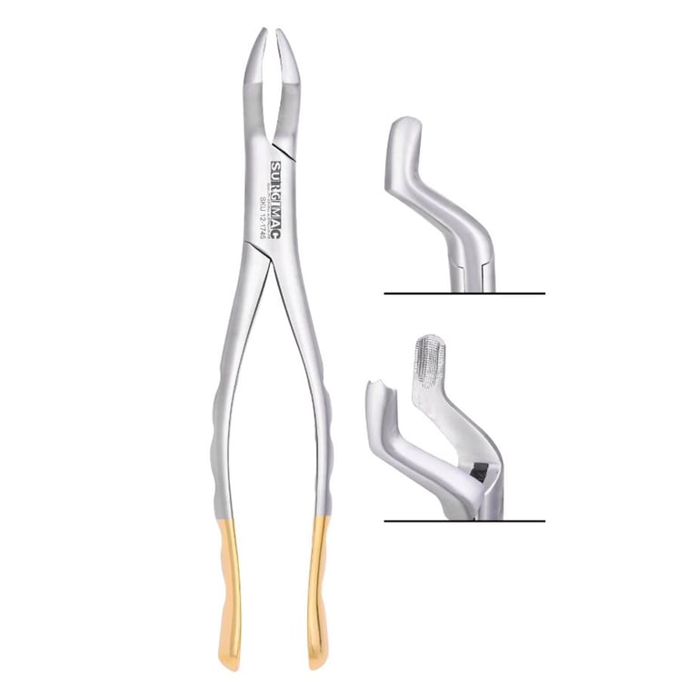 SurgiMac #53R Universal Extracting Forceps for Upper Right 1st & 2nd Molars. Provides parallel