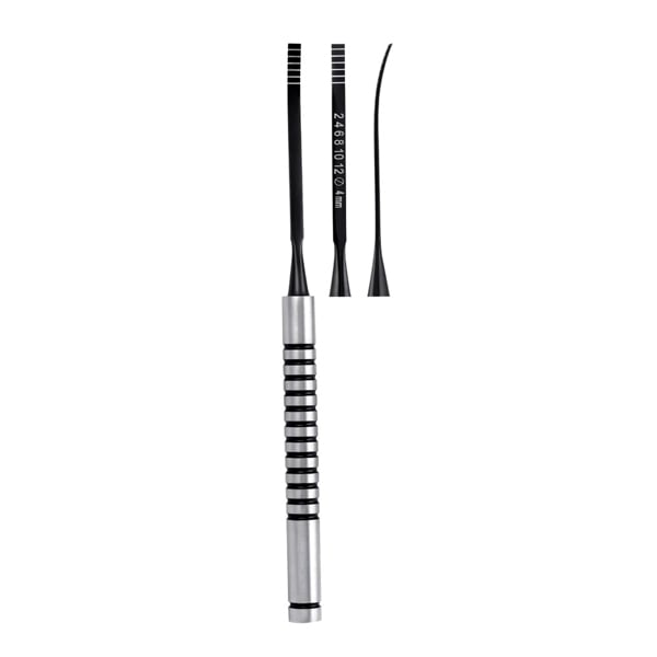 SurgiMac 4mm Bone Chisel Sharp Cvd. MacBlack Series. Titanium coating