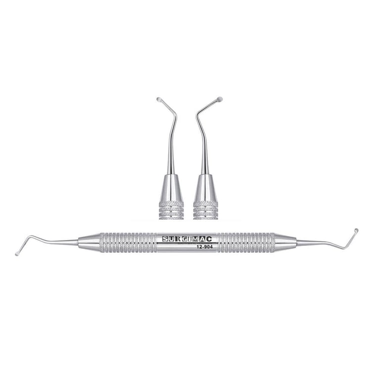 SurgiMac #3 (2mm) Double-Ended Spoon Excavator, 1/Pk. Hollow stainless steel handle