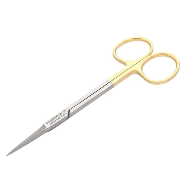 SurgiMac Iris 4.5" Straight Scissors with Tungsten Carbide Tips, 1/Pk. Suitable to cut tissue