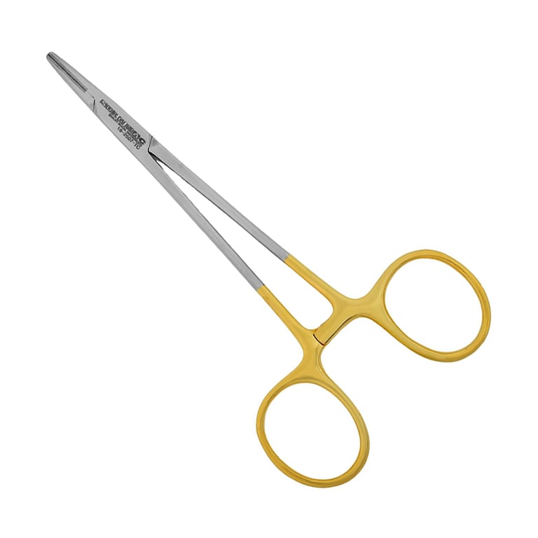 SurgiMac 5" Webster Needle Holder w/ Gold Handles, 1/Pk. Tungsten Carbide Inserts