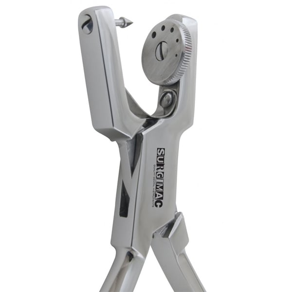 SurgiMac Rubber Dam Hole Punch Forceps 17 cm (6 1/2") with 5 Hole Size