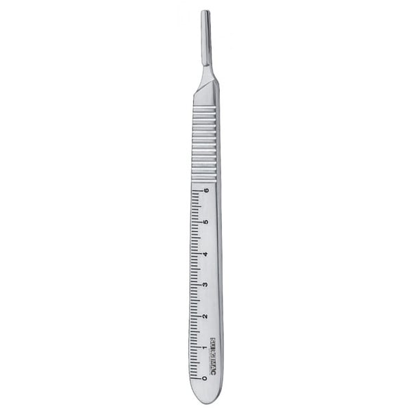 SurgiMac #3 Scalpel Handle with Ruler, 1/Pk. Stainless Steel. Flat Handle with 0 - 6mm scale