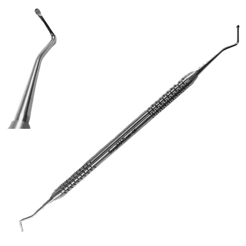 SurgiMac #3 (2mm) Double-Ended Spoon Excavator, 1/Pk. Standard stainless steel handle