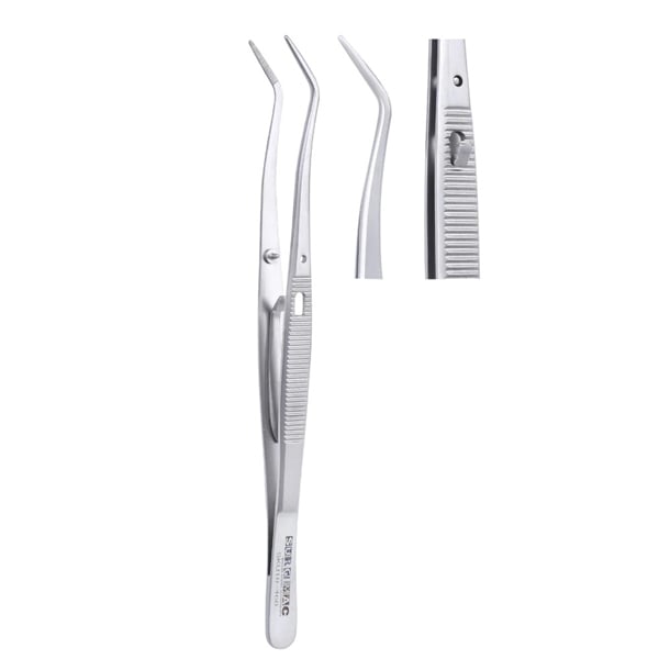 SurgiMac Locking London College Cotton Pliers with Serrated Tips, Stainless Steel, 1/Pk