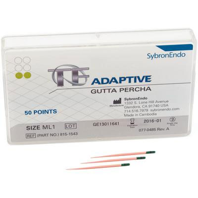 TF Adaptive Gutta Percha - Medium/Large, Green ML1 50/Pk. Gutta Percha is made specifically
