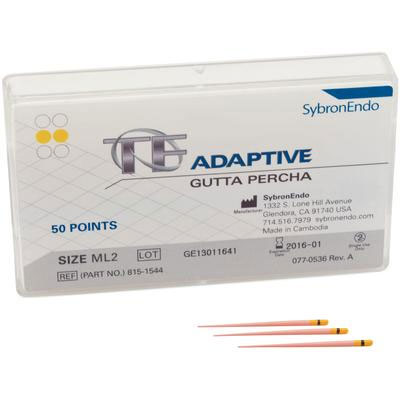 TF Adaptive Gutta Percha - Medium/Large, Yellow ML2 50/Pk. Gutta Percha is made specifically