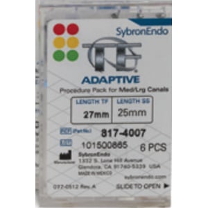 TF Adaptive files - Medium/Large Procedure Pack, 27mm, 6/Box. TF (Twisted File) Adaptive Files are
