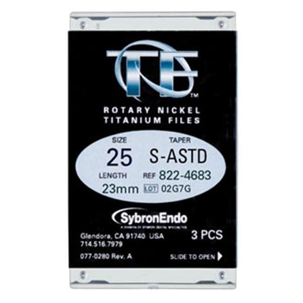 Twisted Files, #25 Assorted Small 23mm NiTi, Package of 3 files