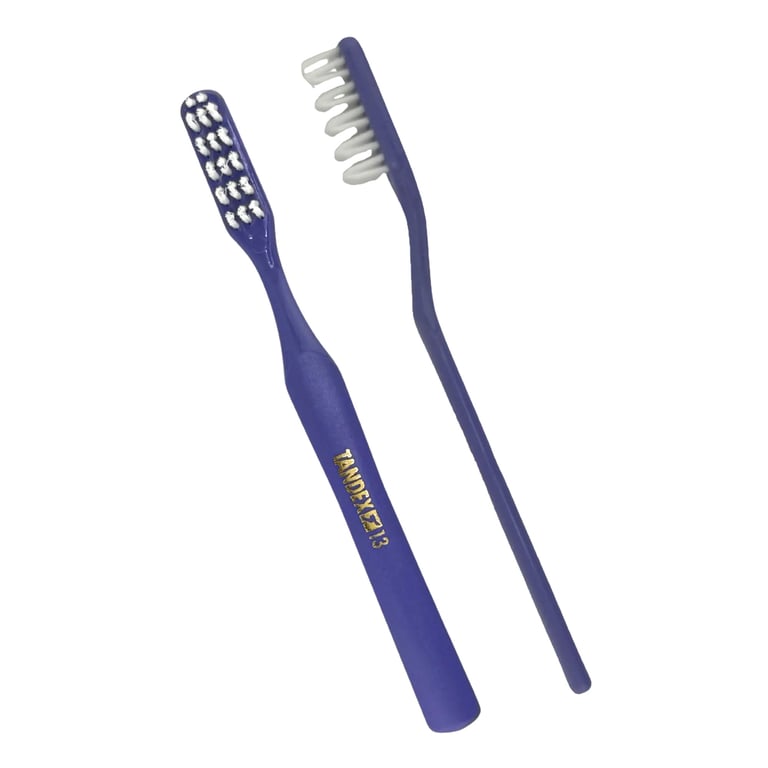 Tandex 13 Adult Toothbrush, V-Medium, Assorted Colors, 3/Pk. Provides thorough cleaning with an