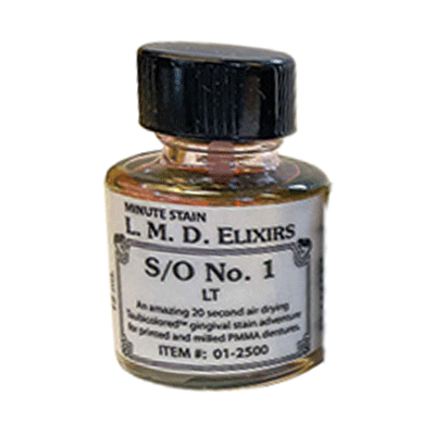 L.M.D. ELIXIRS Gingival Stains, Light Pink, 12cc Bottle. For 3D printing resins & milled PMMA