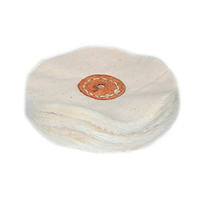 tcs Leather Center Loose Muslin Rag Buff, 4" x 40 ply, 1/Pk. Stitched only in the center