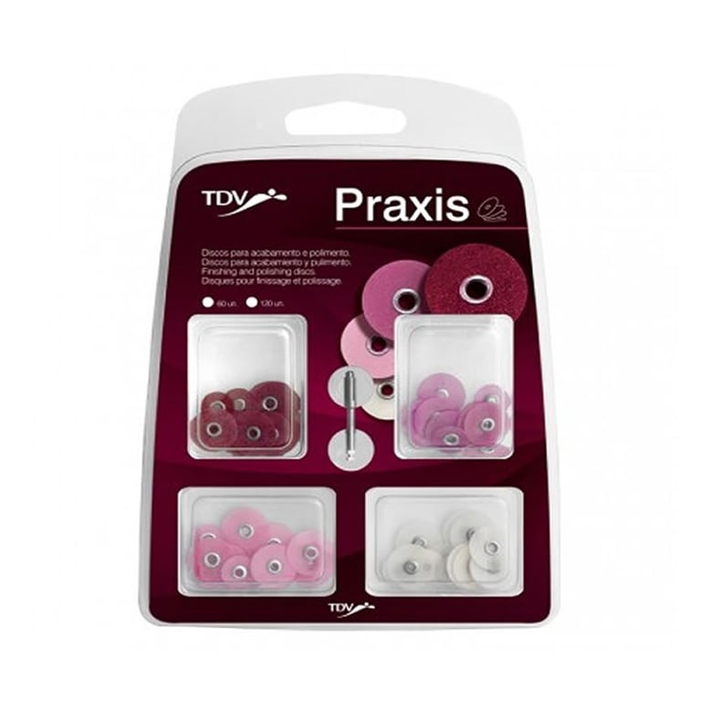 Praxis Sandpaper Discs - 60 Assorted Discs + Mandrel POP-ON. 3/8" and 1/2" diameters in 4 grits