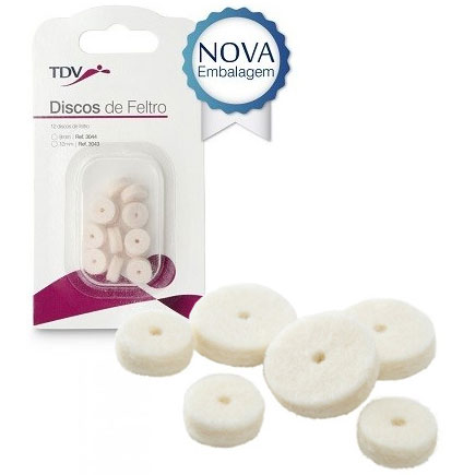 TDV Felt Wheels - 12mm, 12 Wheels. The felt discs are indicated for polishing with dental