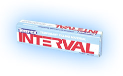 Interval self-cure temporary filling material with syringe delivery system, contains: precision