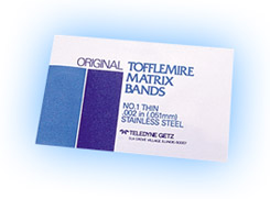 JR Rand Tofflemire type #1 Adult Universal .002 gauge stainless steel matrix band, package of 144