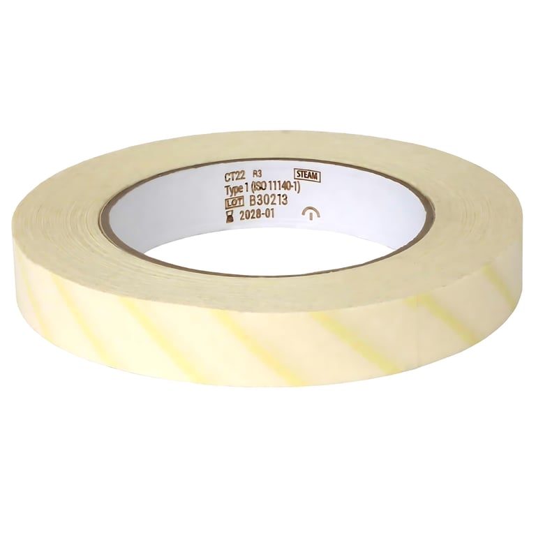 Cintape 50m x 18mm Process Indicator Tape for Steam Autoclave, Type 1, 1/Pk. Single-use