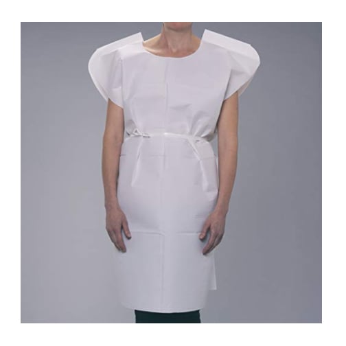 Avalon Papers Exam Gowns, Tissue/Poly/Tissue, Blue, Package of 50 gowns