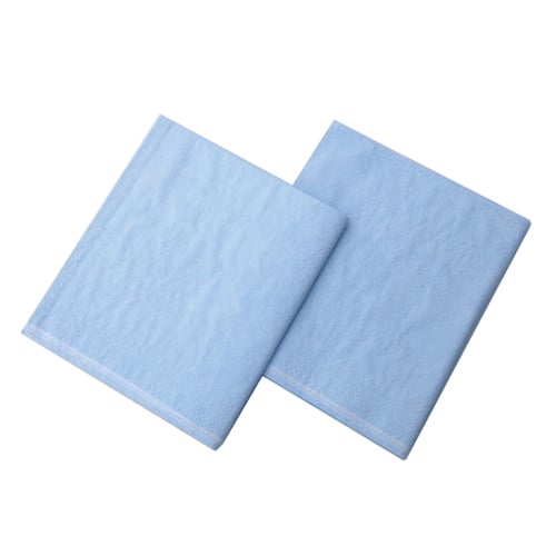 Tidi Blue Ultimate Drape Sheets, 40" x 90", 3 Ply Tissue/Poly/Tissue, Box of 50 sheets