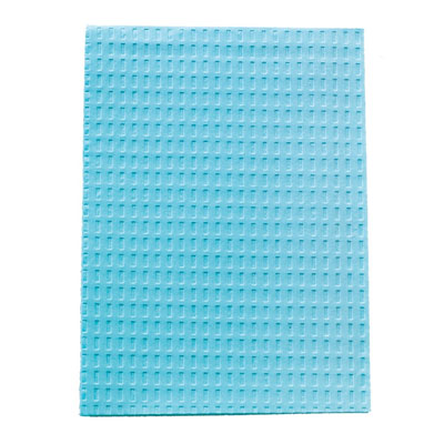 Tidi Choice - Blue Waffle-Embossed Patient Bib (13" x 18") 500/Box. 2-Ply Paper/1-Ply Poly
