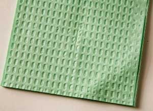 Tidi Patient Bibs GREEN 13" x 18" 3-Ply Paper/1-Ply Poly 500/Cs. Plain Rectangle