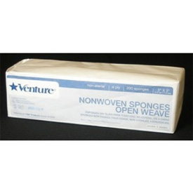 Venture 2" x 2" 4-ply (open weave) Non-Sterile Non-Woven Sponges, Case of 8000