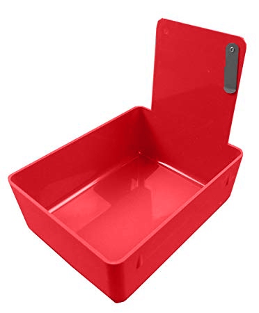 Tiger's Plastics Standard Lab Pans, Red - w/ Stainless Steal Clip. 12/Box. Size: 7" x 5 3/4" x 2